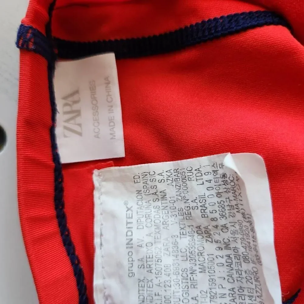 Zara boys youth red swim cap Newport City summer of 82 ages 6-10